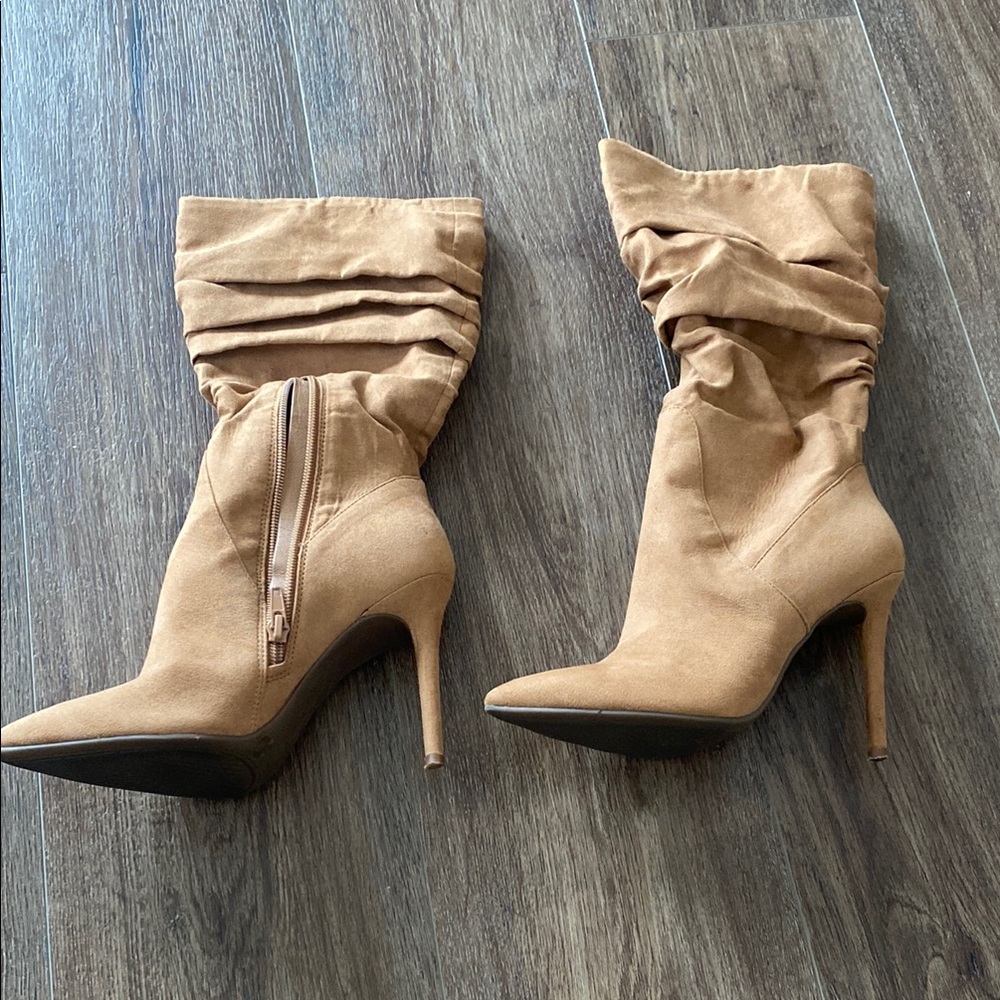 Jessica Simpson Tan Heeled Boots with Stiletto Heel